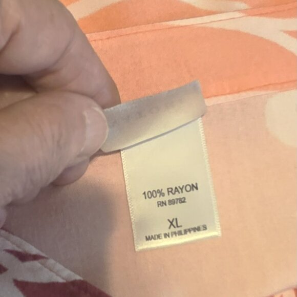 Natori V Neck Pink, Peach, White Long Sleeve Tunic Dress in Size XL - Picture 5 of 6